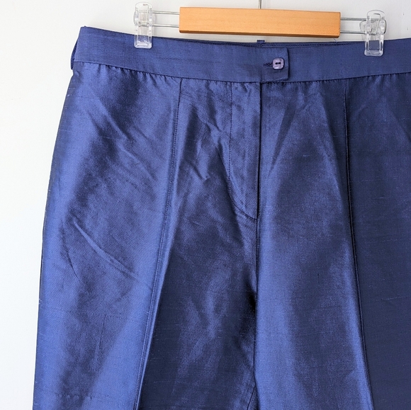 Vintage 100% Silk Iridescent Trouser Pants - Picture 6 of 13